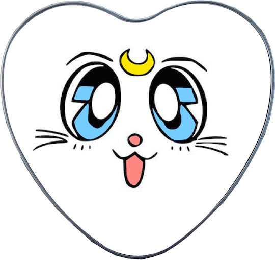 Χειροποίητο Μεταλλικό Alloyed Κουτί Καρδιά Sailor Moon Cat Luna No29 Αγίου Βαλεντίνου 15x14x4.5cm