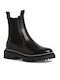 Leder Damen Chelsea Stiefeletten Schwarz