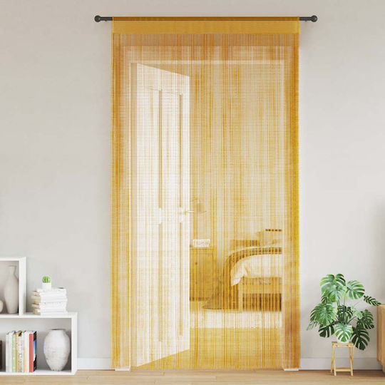 vidaXL Σετ Κουρτίνες με Τούνελ String Χρυσές 140x250εκ.