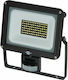 Brennenstuhl Jaro Waterproof Solar LED Floodlight 50W Cold White 6500K with Motion Sensor IP65