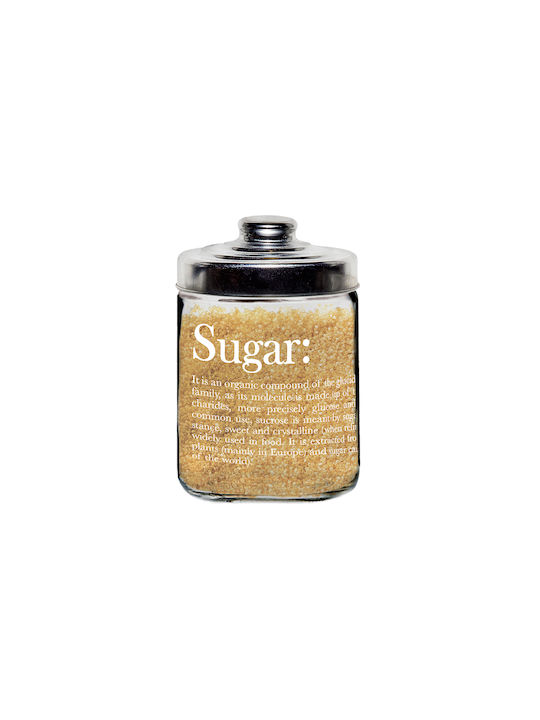 Marva Set 2 Pieces Glass Transparent Sugar Jars with Lid 800ml