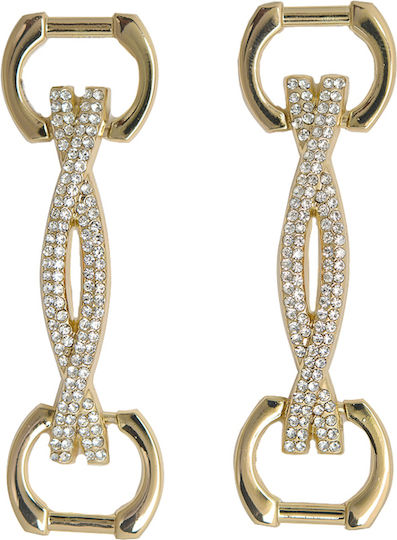 Metall Dekorative Doppel-Strass Paar 7x2,5cm Gold N F