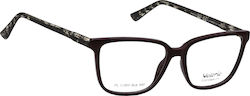 Дамска пластмасова рамка за очила Valerio Pl 1130/f Blk черна