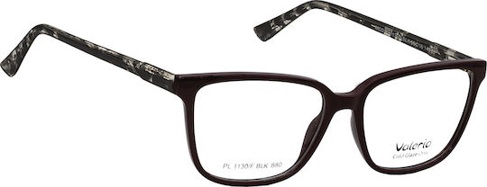 Дамска пластмасова рамка за очила Valerio Pl 1130/f Blk черна