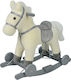 Chipolino Wooden Rocking Toy Horse for 18+ months with Sounds & Wheels with Max Load Capacity 50kg White