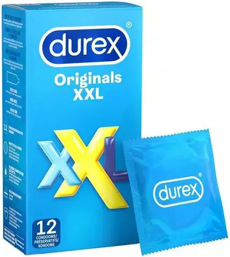 Durex Προφυλακτικά Originals Xxl 12τμχ 60mm για Μεγάλα Μεγέθη Natural