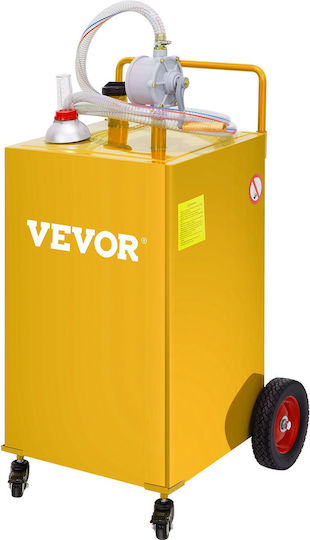 Vevor Rezervor de Combustibil de 30 de Galoane & 4 Roți, Pompă Manuală de Transfer pentru Rezervor de Combustibil, Mașini Diesel, Mașini de Tuns Iarbă, ATV-uri, Bărci și Altele, Galben