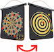 Tablă de Darts Magnetică cu 6 Săgeți Magnetice, Pliabilă, Față Verso, 41 X 48 Cm