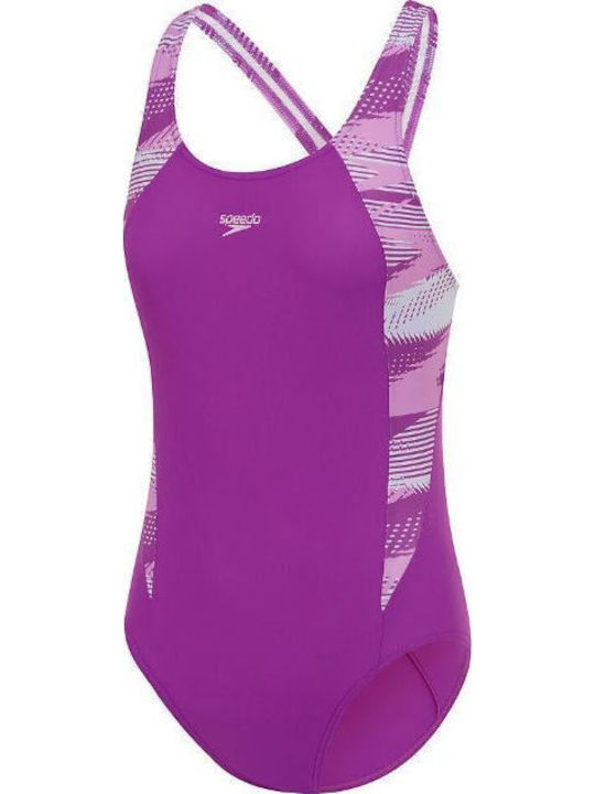 Speedo Hyperboom Splice Muscleback Παιδικό Μαγιό Ολόσωμο Pink