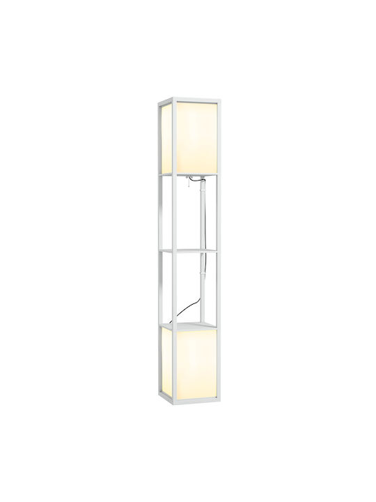 HomCom Floor Lamp H156xW26cm. with Socket for Bulb E27 White
