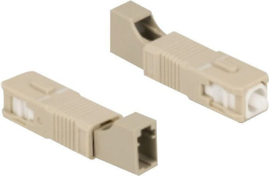 Delock Fiber Optic Adapter Lwl Hybrid Coupling Sc Simplex St To Lc Bu Beige