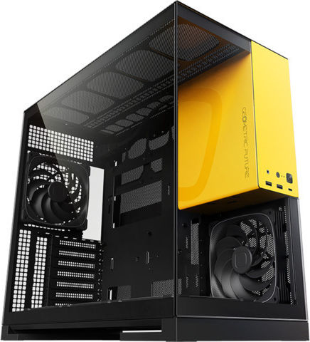Geometric Future Model 5 with fans Gaming Middle Tower Carcasă Calculator cu Fereastră Laterală Galben