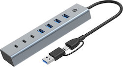 Conceptronic Hub USB 7 Porturi (USB-A / USB-C) HUBBIES20G