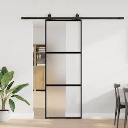 Vidaxl Schiebetürbeschlag-Set Schwarz 76x205 cm...