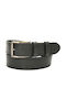 Wide Men's Belt Leather Black