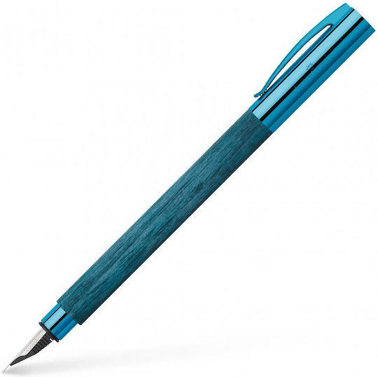Faber-Castell Ambition Πένα Γραφής Fine Ξύλινη με Μπλε Μελάνι
