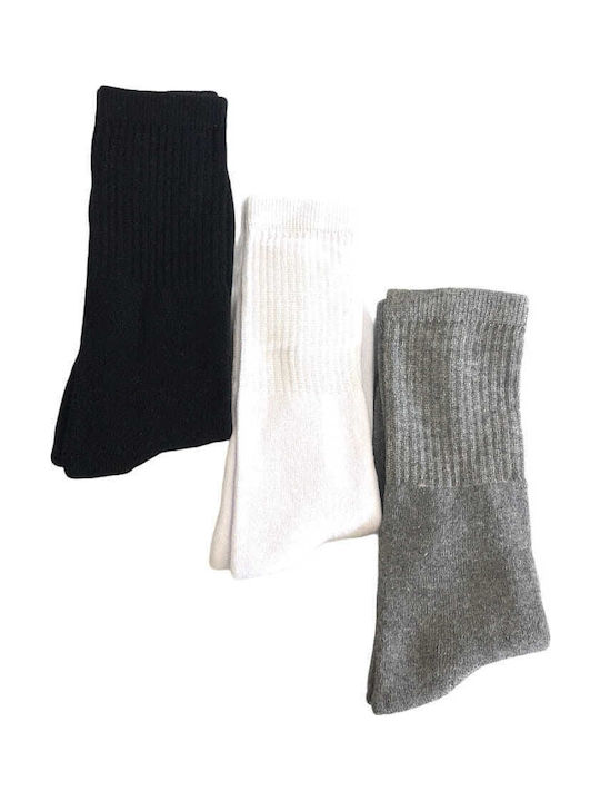 Ider 3-pack Unisex Βαμβακερη Αθλητικη Καλτσα Πετσετε Πατουσα Μαυρο
