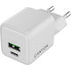 Canyon GaN Kabelloser Handyladegerät mit USB-A und USB-C Ausgangsanschlüsse 20W Stromlieferung / Schnellladetechnologie Weiß