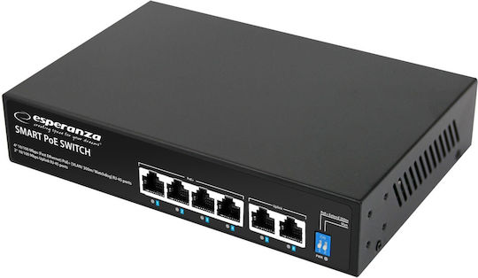 Esperanza ENS105 Unmanaged L2 PoE+ Switch με 6 Θύρες Gigabit (1Gbps) Ethernet