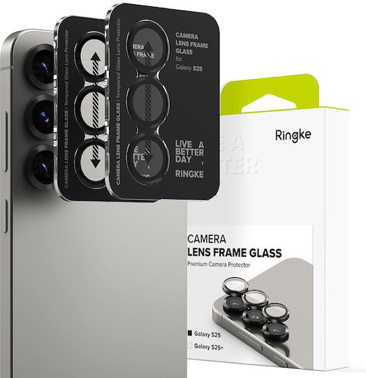 Ringke Frame Protector Camera Protection Tempered Glass Black for the Galaxy S25