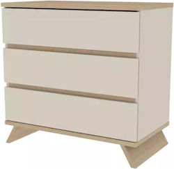 Βρεφική Συρταριέρα με 3 Συρτάρια Καφέ 50x90x88cm