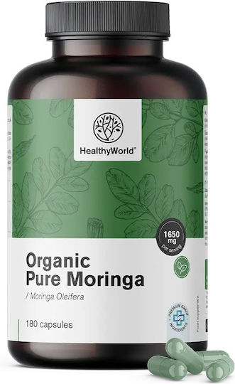 Healthy World Organic Pure Moringa 1650mg 180 κάψουλες
