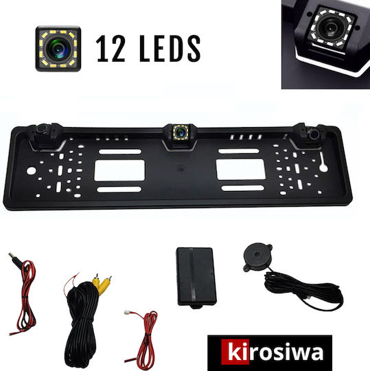 Kirosiwa Car Parking System License Plate Frame with Camera in Black Color