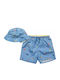 Mayoral Kids Swimwear Swim Shorts with Hat Light Blue