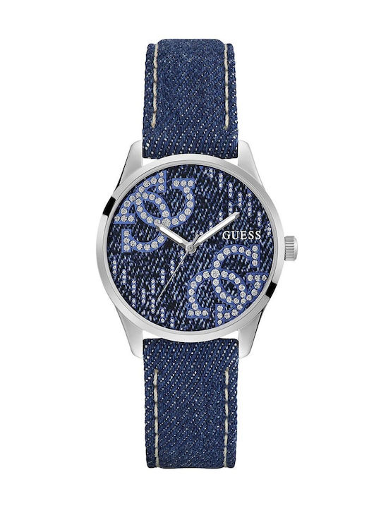 Guess Women's Watch with Blue Fabric Strap