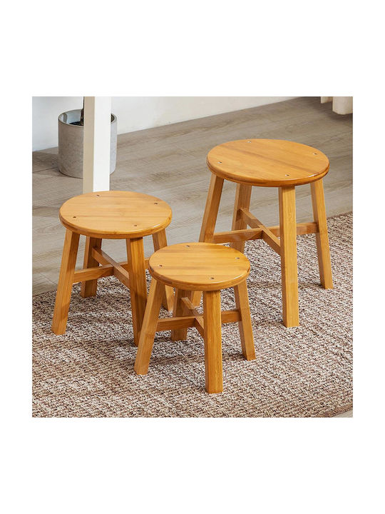Stool For Living Room Wooden Brown 30x30x27cm