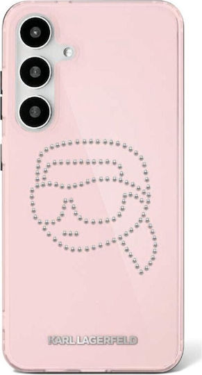 Karl Lagerfeld Karl Head Umschlag Rückseite Gehärtetes Glas 0.3mm Rosa (Galaxy S25 Ultra,Samsung S25 Ultra)