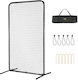 Vevor I Screen Baseball Batting Cage 7x4 Ft Baseball Softball Screen Safety Body Protector Portable Batting Screen Carry Bag Ground Stakes Heavy Duty Pitching Net Pitchers Protection