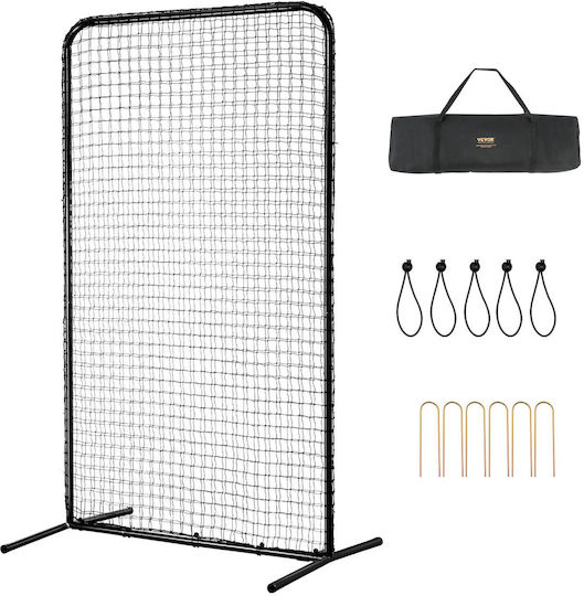 Vevor I Screen Baseball Batting Cage 7x4 Ft Baseball Softball Screen Safety Body Protector Portable Batting Screen Carry Bag Ground Stakes Heavy Duty Pitching Net Pitchers Protection