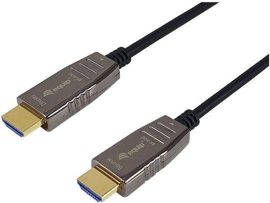 Equip HDMI 2.1 Ultra High Speed 48Gbps 4K 120Hz HDR VRR Cable HDMI male - HDMI male 50m Μαύρο