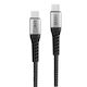 2GO Braided Thunderbolt 4 Cable 100W Μαύρο 2m