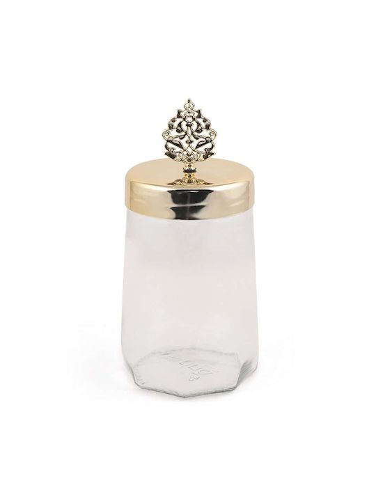 Hermia Set 6 Stück Allgemeine Verwendung Glas Vasen mit Deckel Gelb 700ml 6 Stück