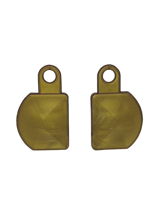 Central Home Set Capac Oval Șină Cortina de lemn se termină din Plastic Bronz 2buc