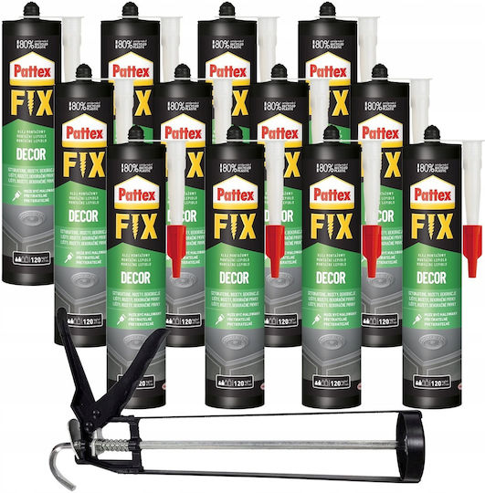 Pattex Fix Decor Mounting Adhesive 380g 12 Pieces + Skeleton Glue Dispenser