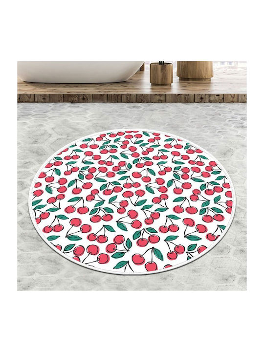 L'Εssentiel Maison Badematte Synthetisch,Polyester/Cotton/Leather Rund Red 100x100cm