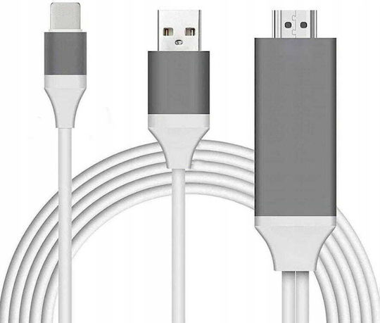 Cablu adaptor Lightning HDMI FHD USB pentru iPhone iPad