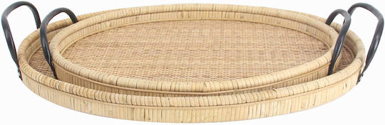 InTheBox Rattan Round Decorative Tray Kamira 62x39x62cm 2pcs