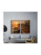 Canvas Painting Sunrise On The Lake Diptych 60x40cm 2 Pieces 30x40cm