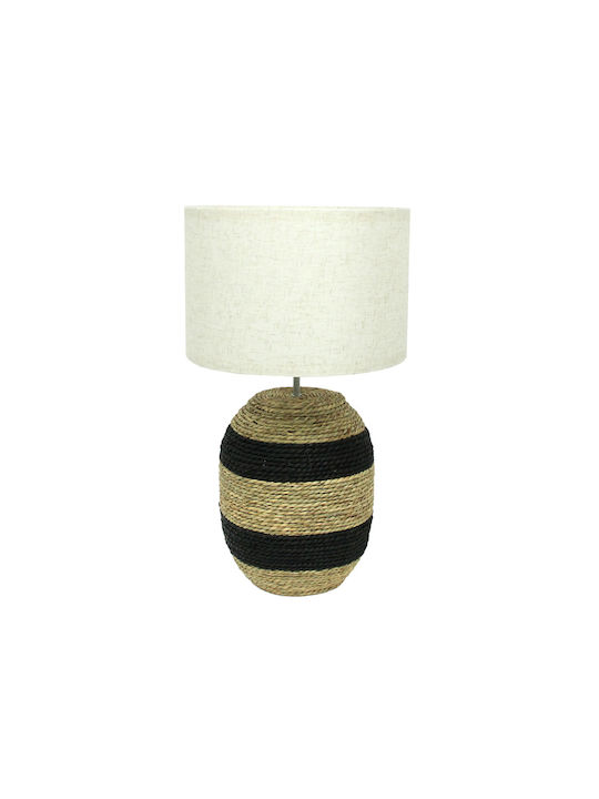 Nubia Tischlampe Seilgewebe Natur Schwarz Beige 30x30xh53cm In Box Tg484705