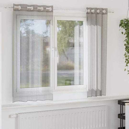 vidaXL vidaXL Vorhänge Fenster mit Grommets Grau 140x175cm