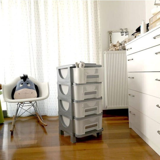 Homeplast Ούμα Sertar Din Plastic Cu Capacitate 5 Argintiu 42x38x95cm