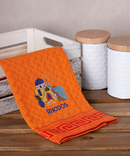 Silk Fashion Tea Towel from 100% Cotton in Orange Color 50x70cm 12pcs