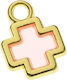 Gold-Pink Enamel Cross 1cm 25pcs Nu2217 Nv-25-0...