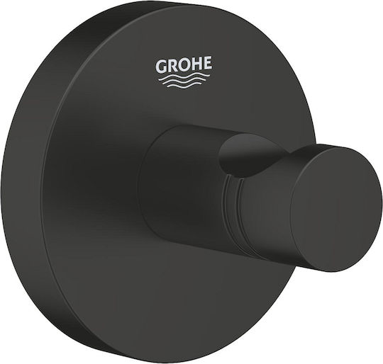 Grohe Essentials Single Wall-Mounted Bathroom Hook Black