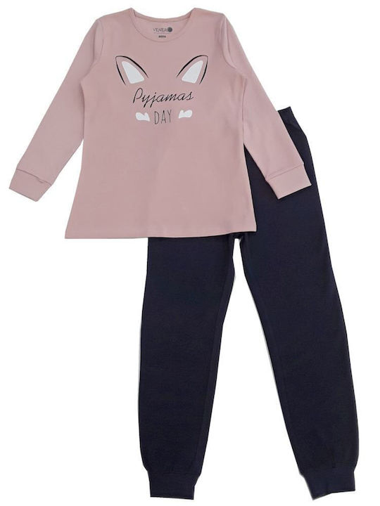 Venere Παιδική Πιτζάμα Χειμωνιάτικη Pink