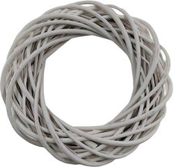 Jk Home Décor Στεφάνι Ψάθινο Λευκό 20cm